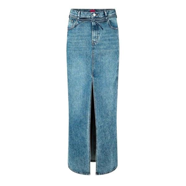 Hugo Womens/Ladies Getini Denim Maxi Skirt - Bright Blue - 