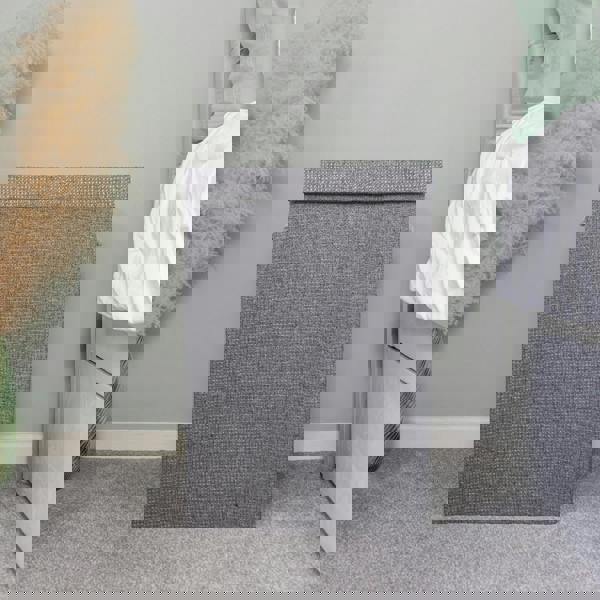 JVL Chroma Foldable Fabric Laundry Hamper with Lid for Bedroom and Bathroom Use, Grey