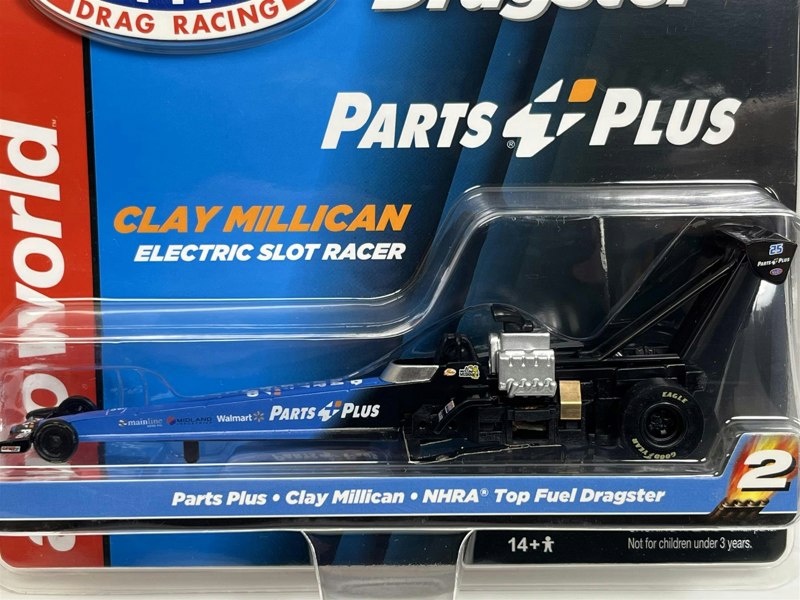 Auto World Slot Cars Parts Plus Clay Millican NHRA Top Fuel Dragster HO Scale Slot Car SC370-2