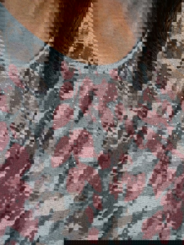 TIGI-Wear Stripe And Floral Border Print Top