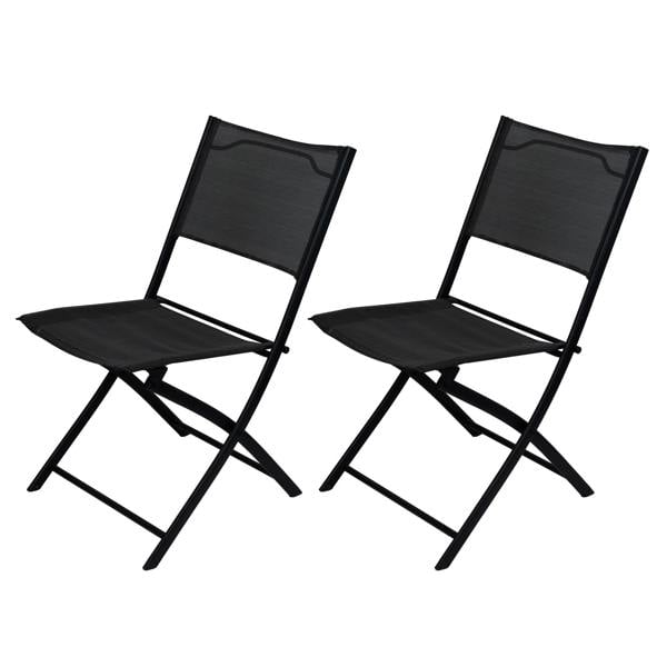 Gardenwize Outdoor Bistro Set – 3 Piece Grey Folding Table & Chairs Set