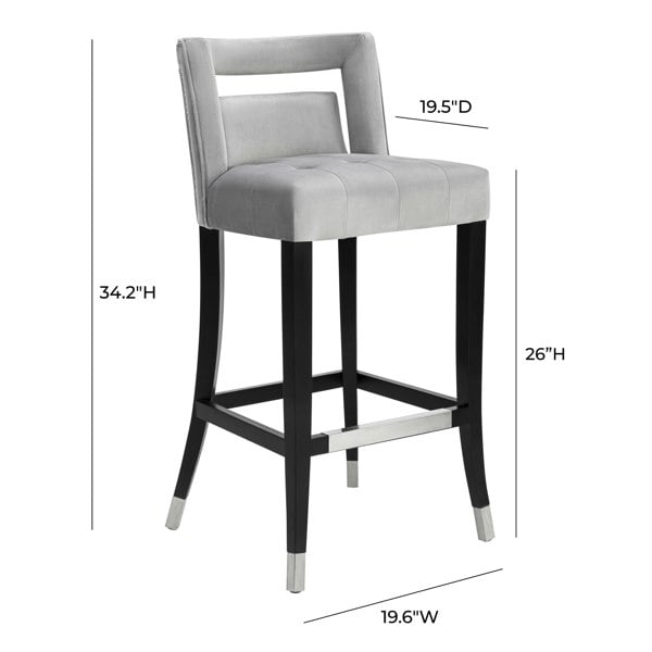 Furniture Edit Hart Grey Velvet Counter Bar Stool