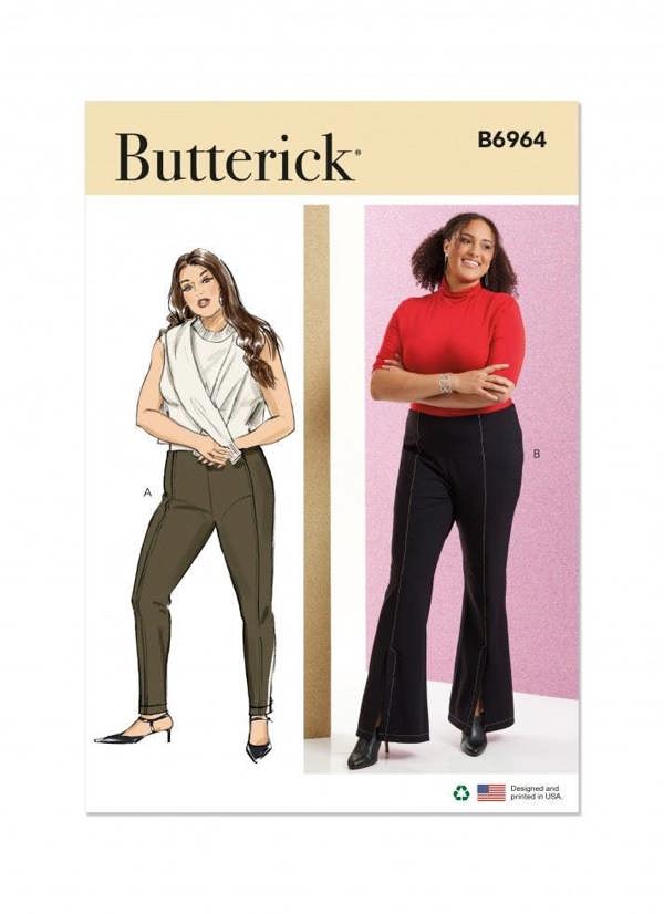 Butterick Sewing Pattern 6964, Trousers for Women, W2 (20W-22W-24W-26W-28W) - Easy