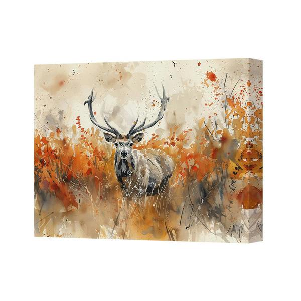 Benjamin Tate Design Autumn Deer Canvas Wall Art Stag Landscape Painting 5031