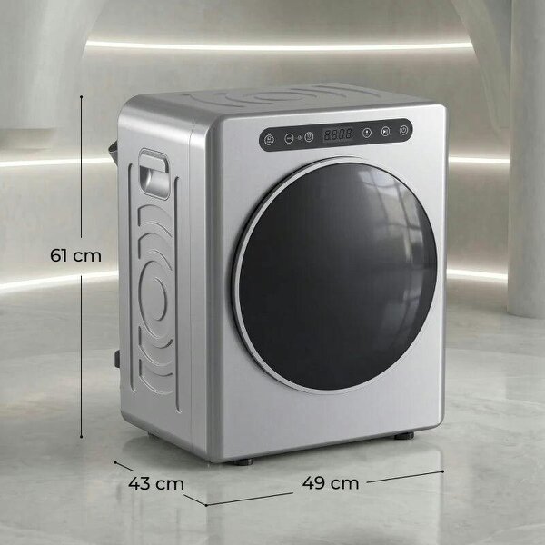 5 kg Compact 40-60°C Tumble Dryer - Silver Tone