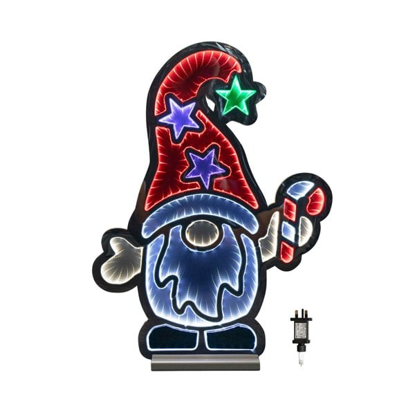 Samuel Alexander 60cm Light up Christmas Gonk with Candy Cane Infinity Decoration with LEDs
