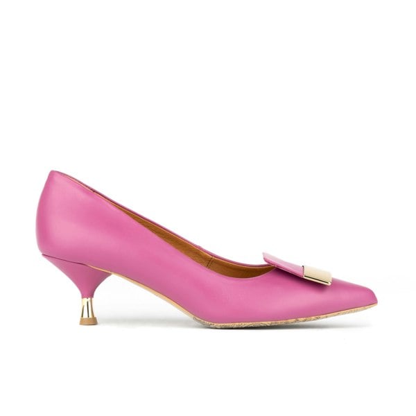 Embassy London Piccadilly - Pink -  Women’s Leather Kitten Heel Pump