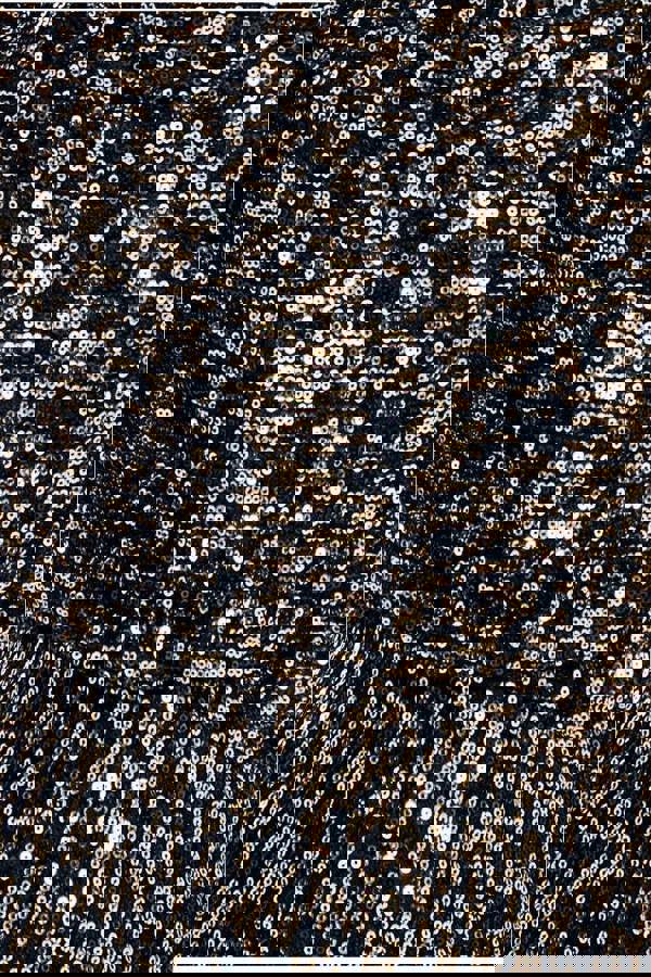 Sequin Cowl Maxi Dress - Black DR4051