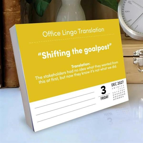 Office Lingo Desk Calendar 2027, Desk Calendars, Day To View, Humour, Gift