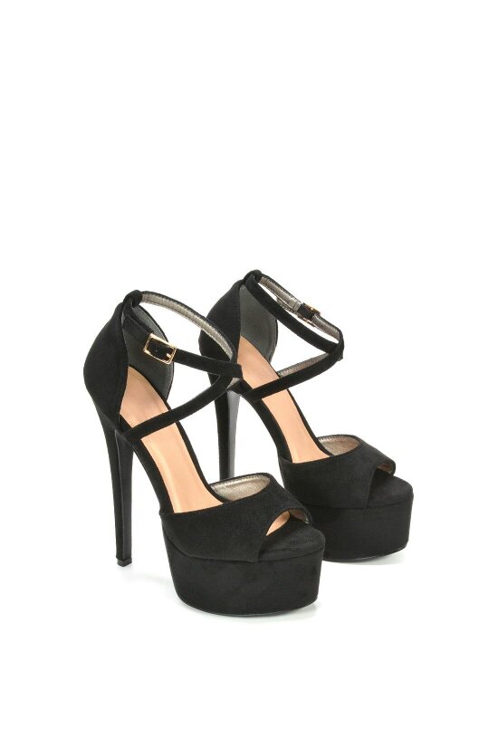 XY LONDON Strappy High Platform Heels With Peep Toe