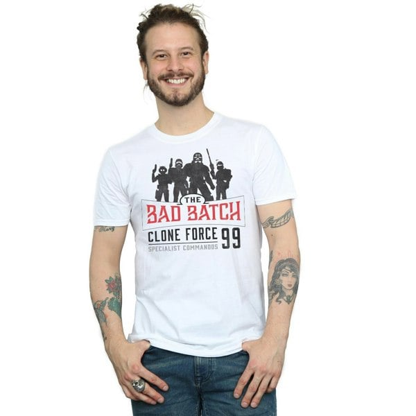 Star Wars Mens The Bad Batch Clone Force 99 T-Shirt - White