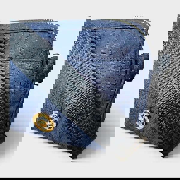 Versace Medusa Logo Jacquard Crossbody Fabric Bag Navy Black