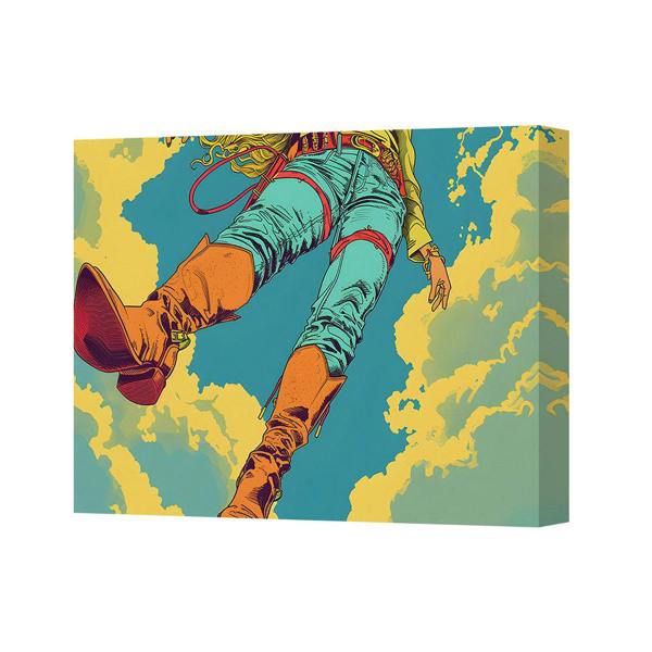 Benjamin Tate Design Vivid Pop Art Skydiver Canvas Wall Art Print For Living Room