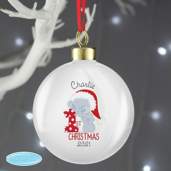 Personalised Memento Company Personalised Tiny Tatty Teddy 'My 1st Christmas' Bauble
