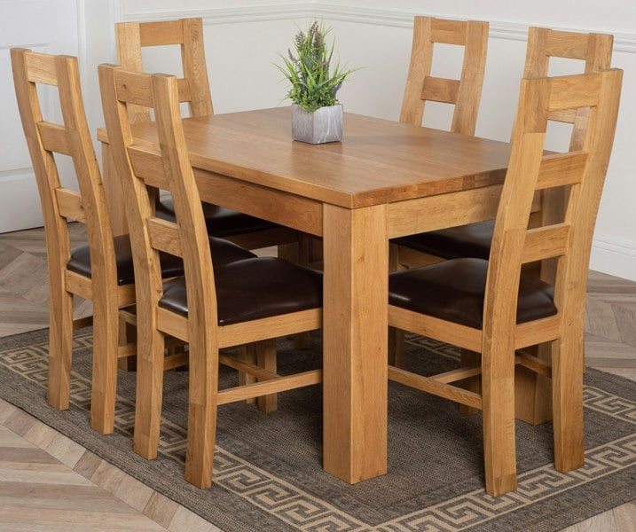 That's Furniture Dakota Small Oak Dining Table with Yale Oak Chairs