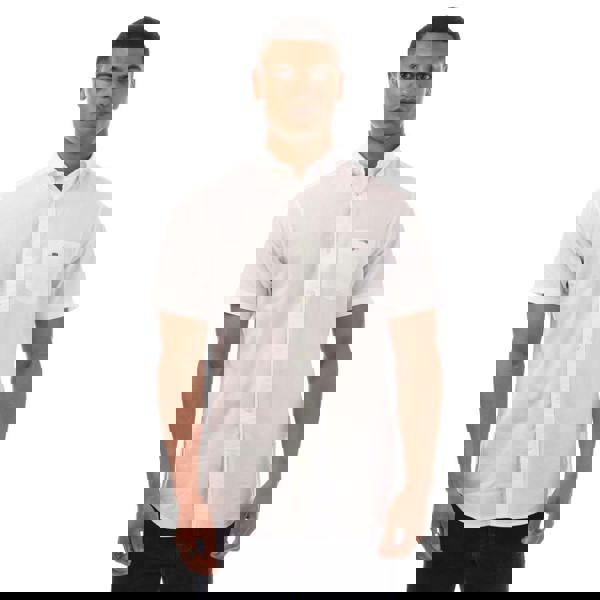 Gant Mens Linen Regular Short-Sleeved Shirt - White - 