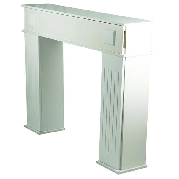 Gr8 Home Wooden White Fireplace Surround Mantelpiece Storage Cabinet Shelves Unit Stand