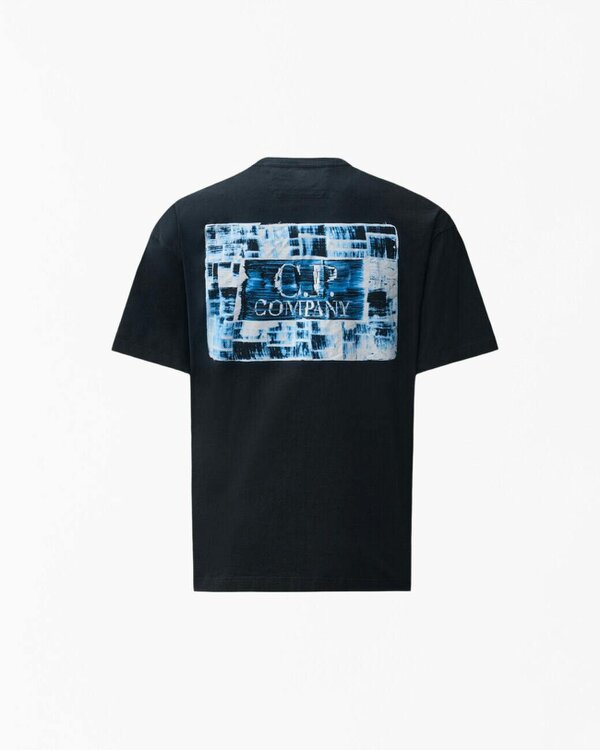 C.P. Company 30/1 Jersey Graphic Logo Mens T-Shirt - Black 999