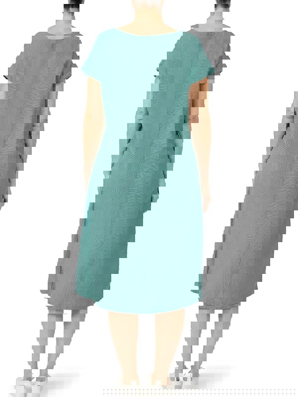 PennyPlain Cap Sleeve Linen Dress - Sea Green