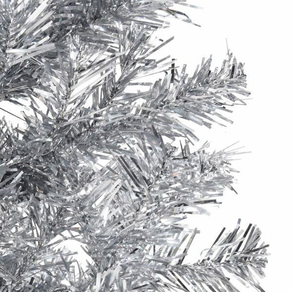 Berkfield Slim Artificial Half Christmas Tree with Stand Silver 180 cm