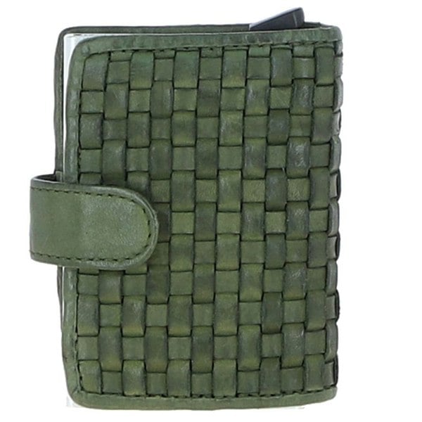 'La Perfetto' Metal & Woven Leather Card Wallet Case: D-10W