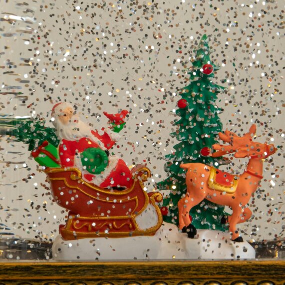 Samuel Alexander 23cm Dual Powered Light up Christmas Water Spinner with Santa Scene