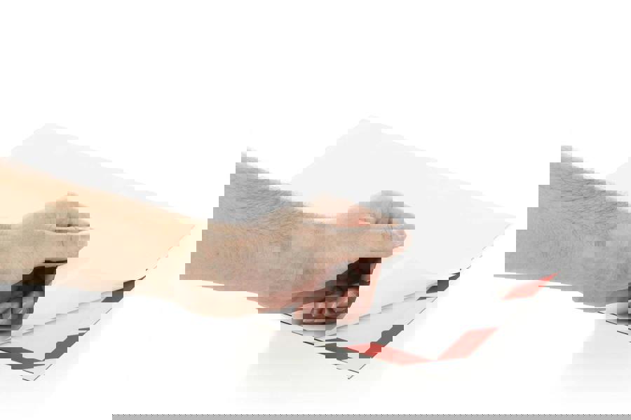 Durable DURAFRAME Adhesive Magnetic Hazard Frame | 2 Pack | A4 Red & White