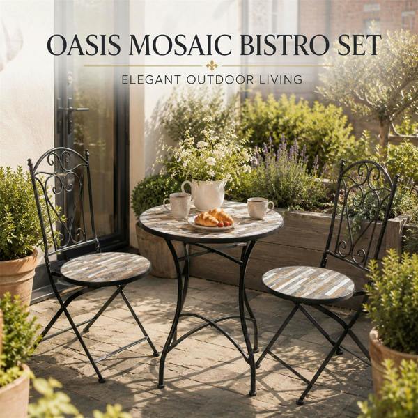 60cm Oasis Mosaic Bistro Set image 9