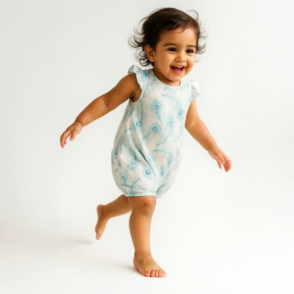 Lucy & Sam Peacock Frill Romper