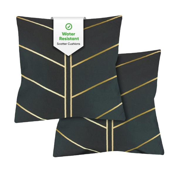 DMD Collective Pair of Outdoor Scatter Cushions – Gold Palm Design
