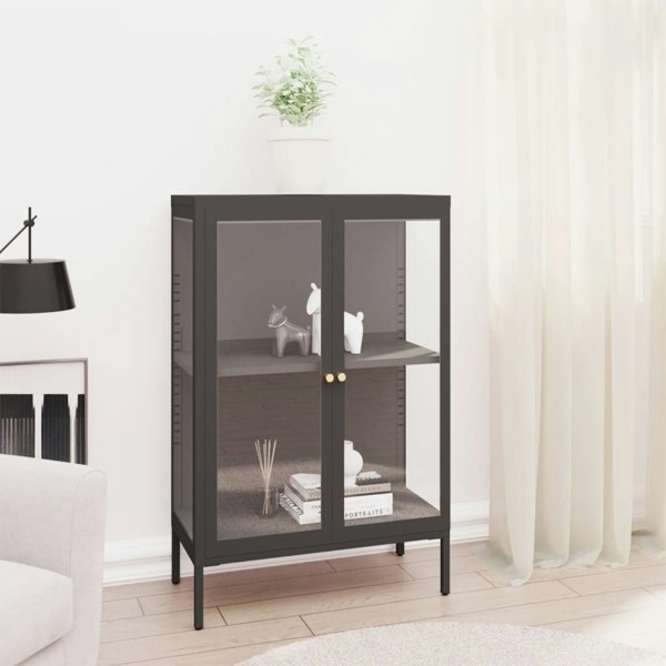 Berkfield Sideboard Anthracite 75x35x105 cm Steel and Glass