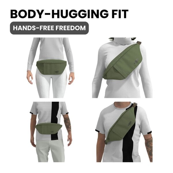 CabinZero Bum Bag 2L, Versatile Waist Bag with RFID-Blocking Pocket