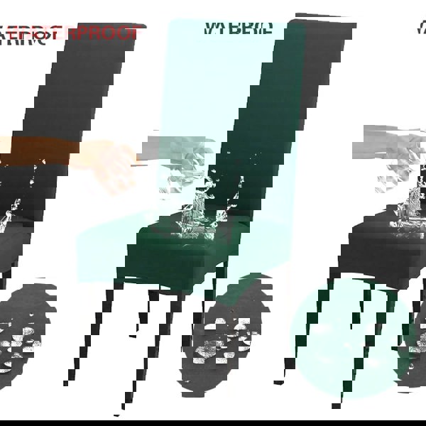 Anyseat Chair Cover Green with Anti-Dirt and Waterproof Elastic Material for Dining Room Kitchen Wedding Hotel Banquet Restaurant