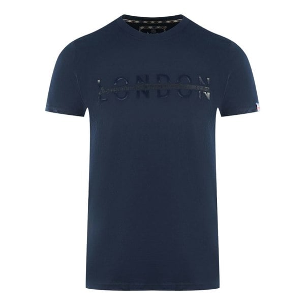 Aquascutum London 1851 Split Logo T-Shirt - Navy Blue