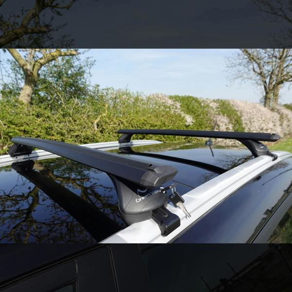 Green Valley Aerodynamic Roof Rack Wing Bars in Black, Fits Range Rover Velar 2017+ on Flush Rails