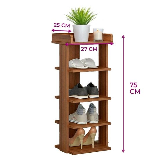 Neo Walnut Multi-Layer Wooden Shoe Rack