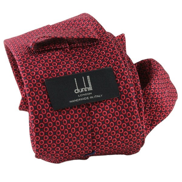 Dunhill luxurious mulberry silk tie in a hexbolt pattern