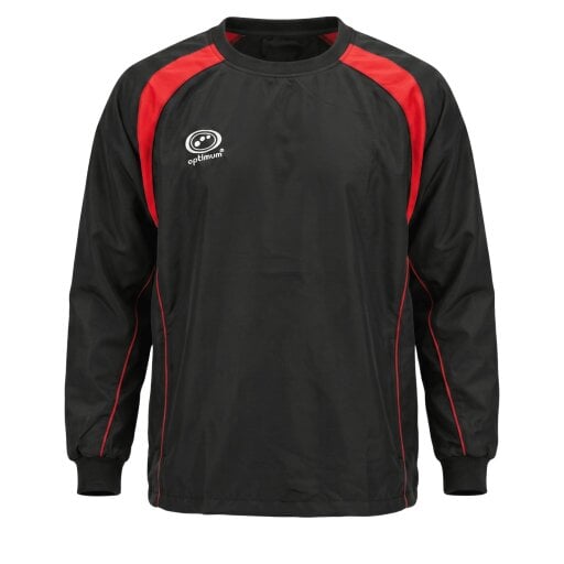 Optimum Blitz Windbreaker | Windproof, Waterproof, Cuffed Wrists - Black / Red