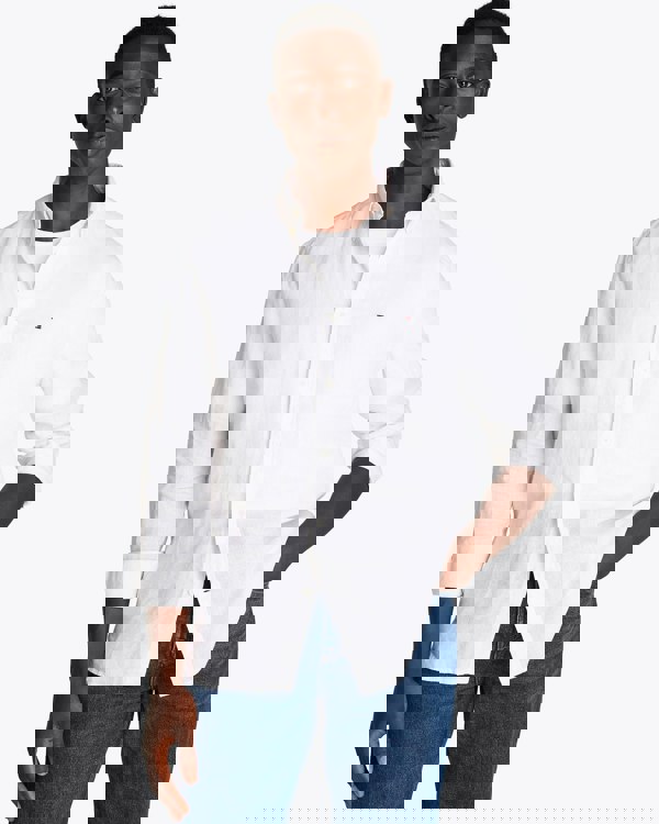 Tommy Hilfiger Pigment Dyed Solid Mens Shirt - Optic White