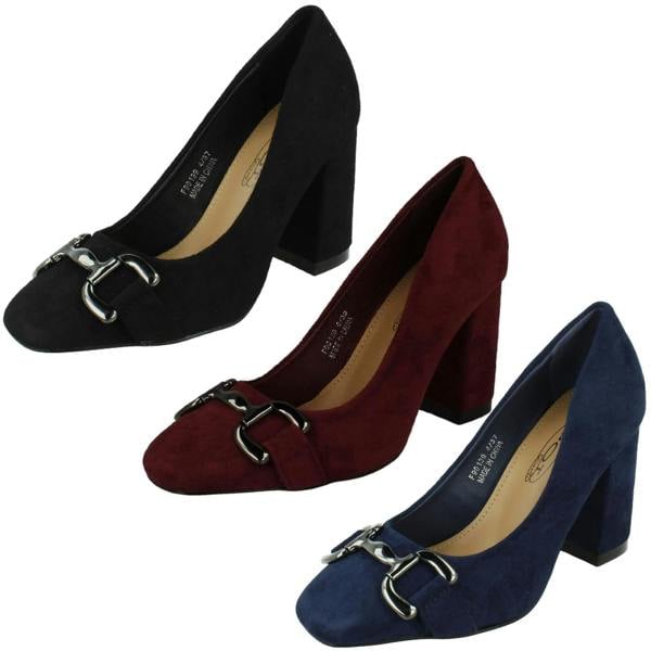 Spot On Ladies Spot On Elegant Buckle Detail Court Shoes F90139