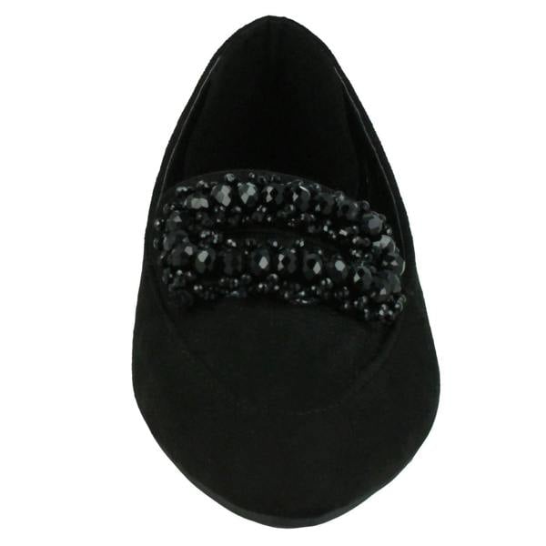 Spot On Ladies Spot On Beaded Ballerina Shoes F80548