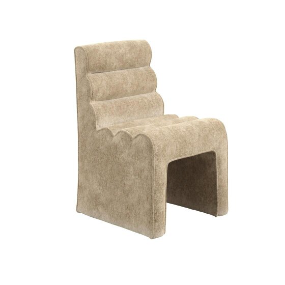 Wyld Haus Midleton Retro Upholstered Honey Chenille Ribbed Dining Chair