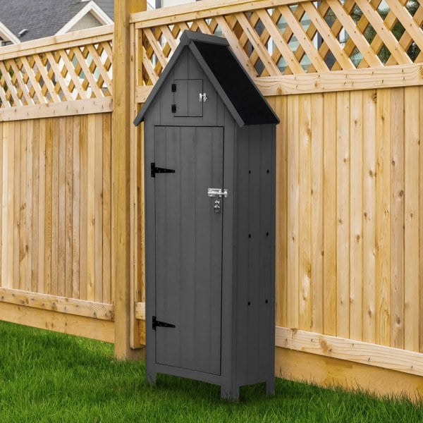 Monstershop Wooden Garden Shed - Dark Grey