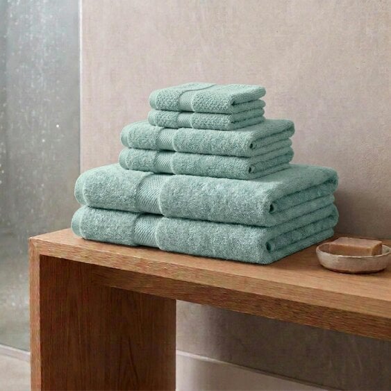 Vision V475 - 6 Piece 100% Cotton Towel Bundle - Pale Green - Towel Bundle - 100% Cotton
