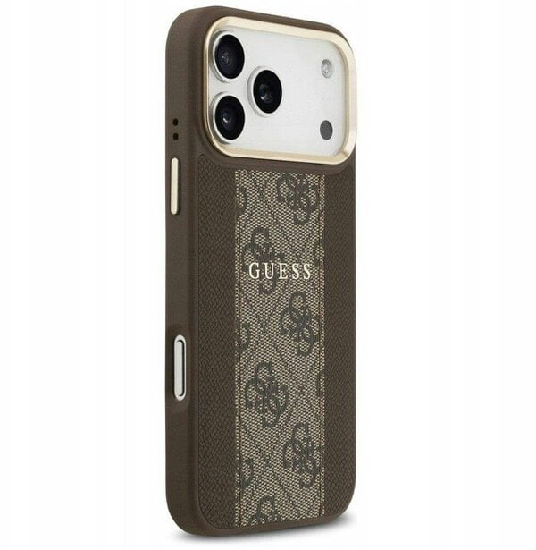 Guess 4G Stripe Case with MagSafe for iPhone 17 Pro Max 6.9" Brown - GUHMP17XPG4SEMCW