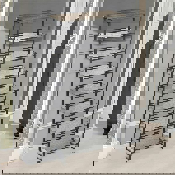 Rafaelo Mobilia 8-Tier Industrial Vertical Shoe Rack With Mesh Shelves Grey