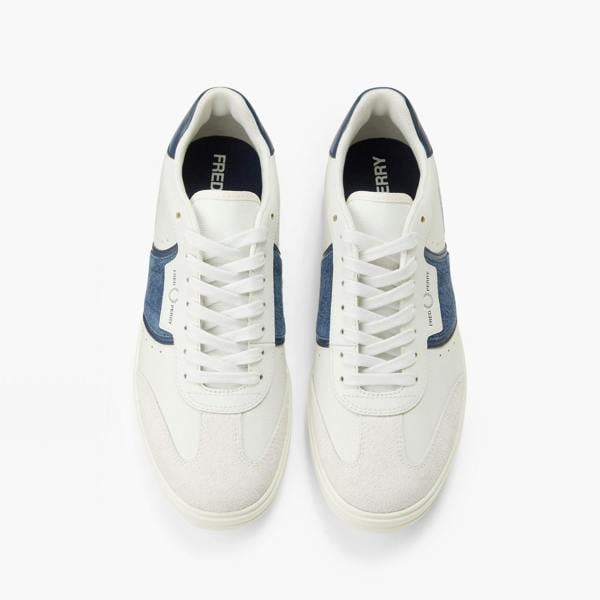 Fred Perry B4 Textured Leather & Suede Trainers