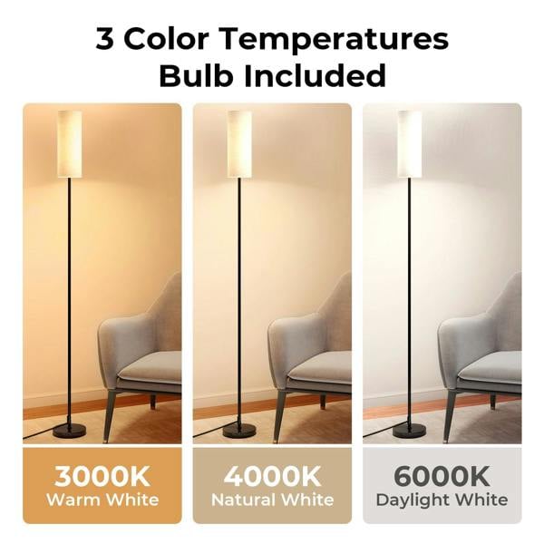 Emitto Led Floor Lamp Bedside Light Dimmable Remote & Foot Switch Bulb Included