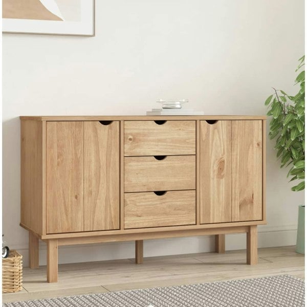 Berkfield Sideboard OTTA 113.5x43x73 cm Solid Wood Pine