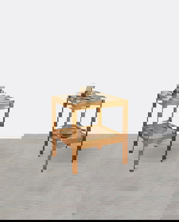 Weilai Concept Cement Side Table, Light Oak